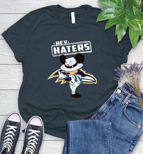 NFL Hey Haters Mickey Football Sports Baltimore Ravens Women's T-Shirt 11
