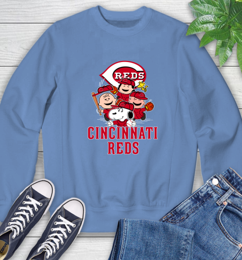 MLB Cincinnati Reds Snoopy Charlie Brown Woodstock The Peanuts Movie Baseball T Shirt_000 Sweatshirt 11