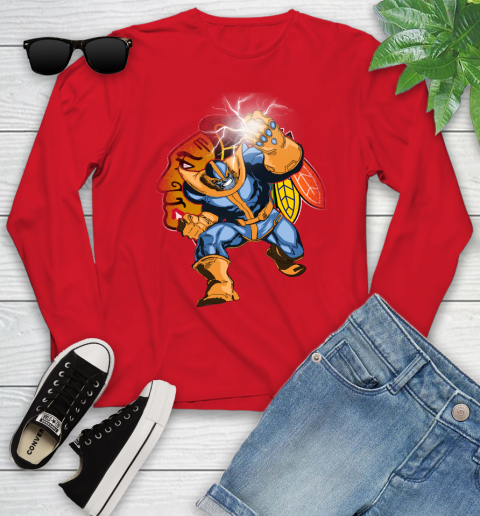Chicago Blackhawks NHL Hockey Thanos Avengers Infinity War Marvel Youth Long Sleeve 11