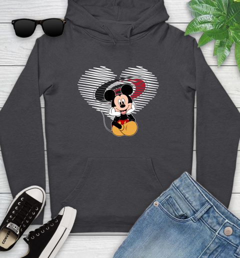 NHL Carolina Hurricanes The Heart Mickey Mouse Disney Hockey Youth Hoodie 8