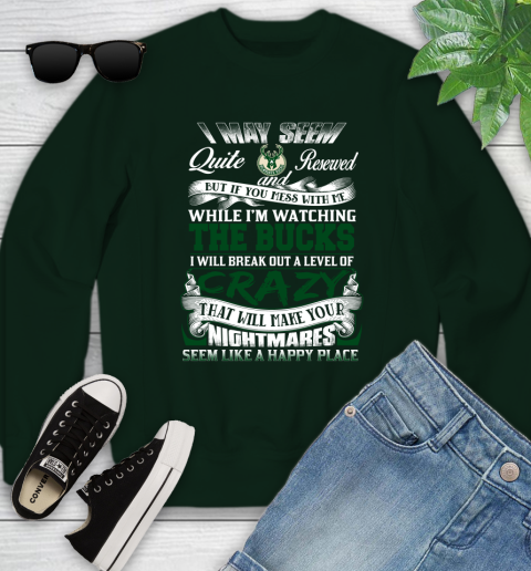 Milwaukee Bucks NBA Basketball Don't Mess With Me While I'm Watching My Team Youth Sweatshirt 9
