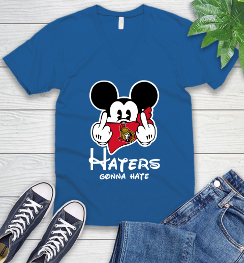 NHL Ottawa Senators Haters Gonna Hate Mickey Mouse Disney Hockey T Shirt V-Neck T-Shirt 5