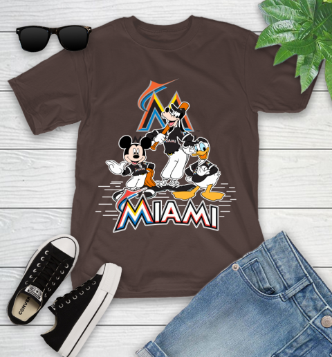 MLB Miami Marlins Mickey Mouse Donald Duck Goofy Baseball T Shirt Youth T-Shirt 7