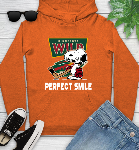 NHL Minnesota Wild Snoopy Perfect Smile The Peanuts Movie Hockey T Shirt Youth Hoodie 4