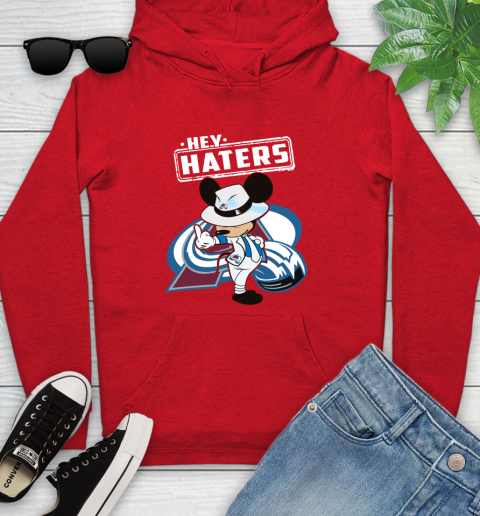 NHL Hey Haters Mickey Hockey Sports Colorado Avalanche Youth Hoodie 12