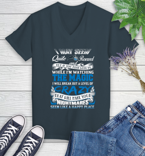Orlando Magic NBA Basketball Don't Mess With Me While I'm Watching My Team Women's V-Neck T-Shirt 8