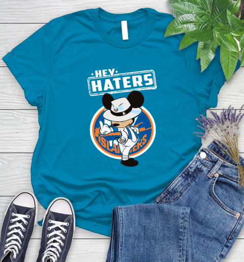 NHL Hey Haters Mickey Hockey Sports New York Islanders Women's T-Shirt 10