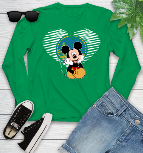 NBA Golden State Warriors The Heart Mickey Mouse Disney Basketball Youth Long Sleeve 7