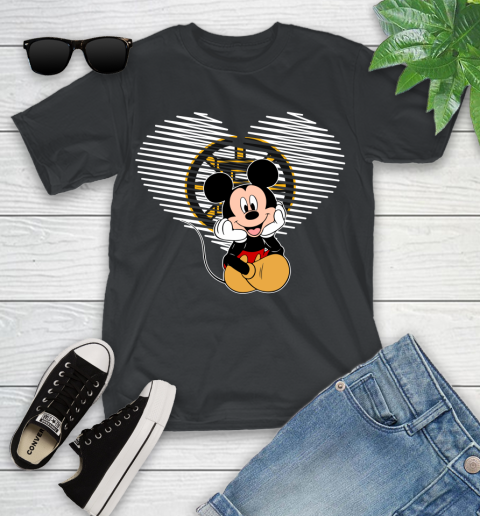 NHL Boston Bruins The Heart Mickey Mouse Disney Hockey Youth T-Shirt