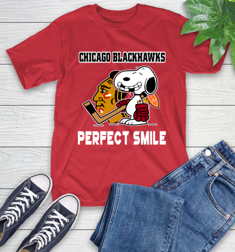 NHL Chicago Blackhawks Snoopy Perfect Smile The Peanuts Movie Hockey T Shirt T-Shirt 11