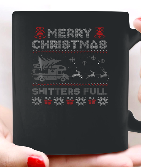 Merry Christmas Shitter Sweater Was Full Funny Xmas Pajama Ceramic Mug 11oz