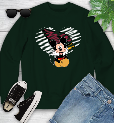 NFL Arizona Cardinals The Heart Mickey Mouse Disney Football T Shirt_000 Youth Sweatshirt 9