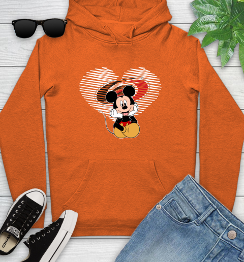 NHL Carolina Hurricanes The Heart Mickey Mouse Disney Hockey Youth Hoodie 4