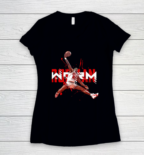 Dennis Rodman Basketball Women's V-Neck T-Shirt