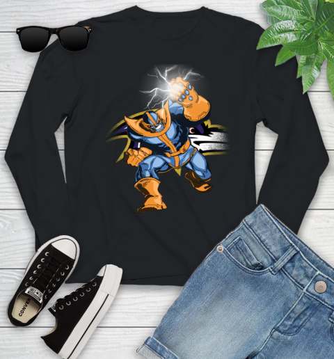 Baltimore Ravens NFL Football Thanos Avengers Infinity War Marvel Youth Long Sleeve