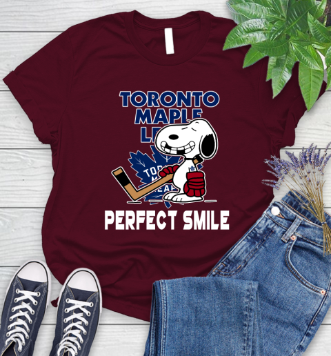 NHL Toronto Maple Leafs Snoopy Perfect Smile The Peanuts Movie Hockey T Shirt Women's T-Shirt 7