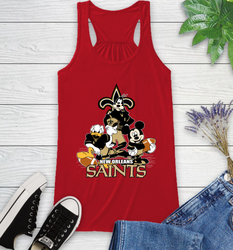 NFL New Orleans Saints Mickey Mouse Donald Duck Goofy Football Shirt Racerback Tank 5