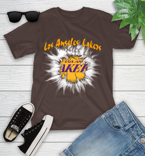 Los Angeles Lakers NBA Basketball Rip Sports Youth T-Shirt 7