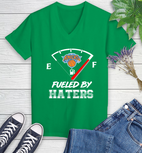 New York Knicks NBA Basketball Fueled By Haters Sports Women's V-Neck T-Shirt 5