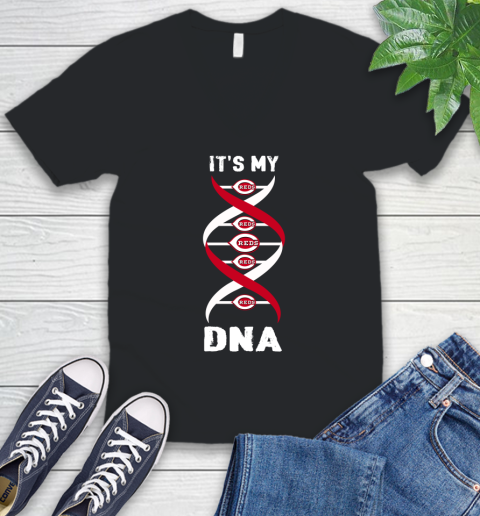 Cincinnati Reds MLB Baseball It's My DNA Sports V-Neck T-Shirt