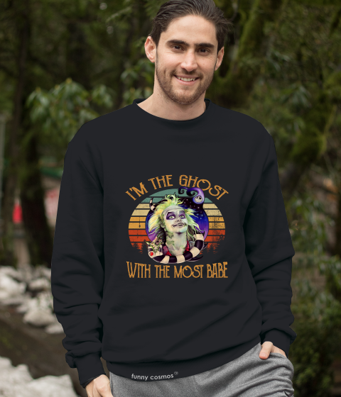 Beetlejuice Vintage T Shirt, I'm The Ghost With The Most Babe Tshirt, Halloween Gifts
