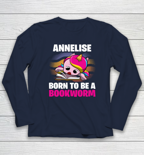 Annelise Born To Be A Bookworm Unicorn Long Sleeve T-Shirt 2