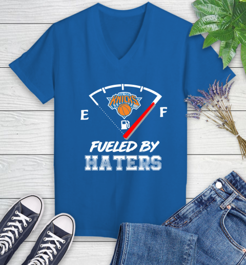New York Knicks NBA Basketball Fueled By Haters Sports Women's V-Neck T-Shirt 10
