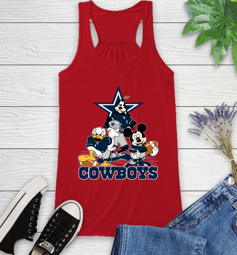 NFL Dallas Cowboys Mickey Mouse Donald Duck Goofy Football Shirt Racerback Tank 5