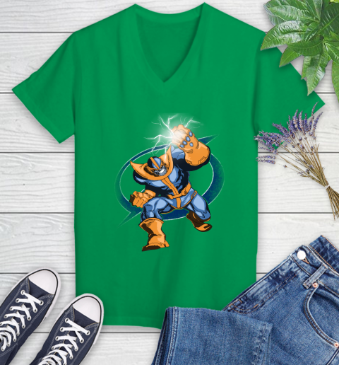 Tampa Bay Lightning NHL Hockey Thanos Avengers Infinity War Marvel Women's V-Neck T-Shirt 5