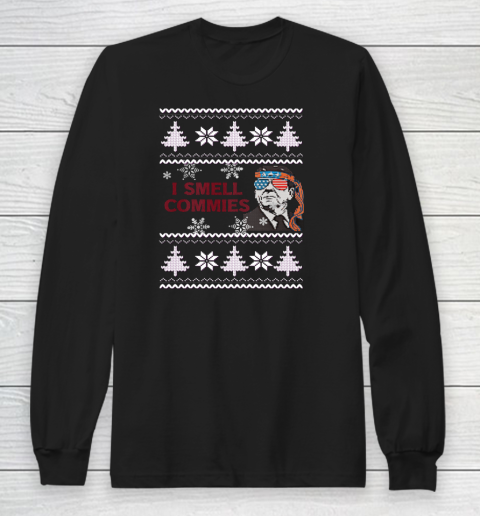Ronald Reagan Hippies American Flag Ugly Christmas Sweater Long Sleeve T-Shirt