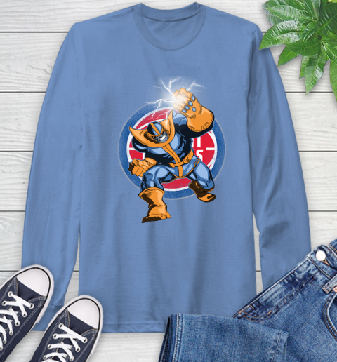 Detroit Pistons NBA Basketball Thanos Avengers Infinity War Marvel Long Sleeve T-Shirt 12