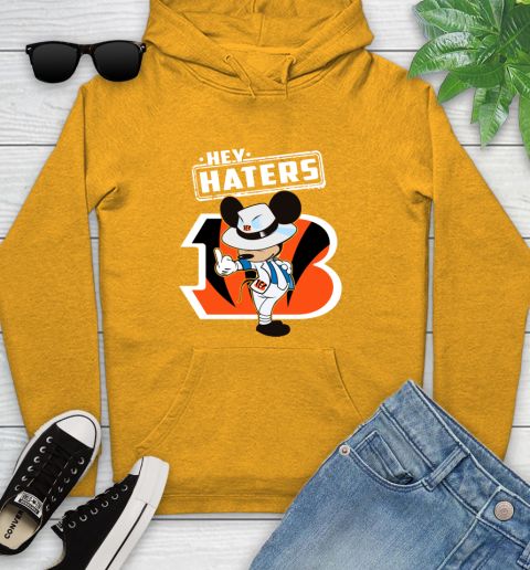NFL Hey Haters Mickey Football Sports Cincinnati Bengals Youth Hoodie 2
