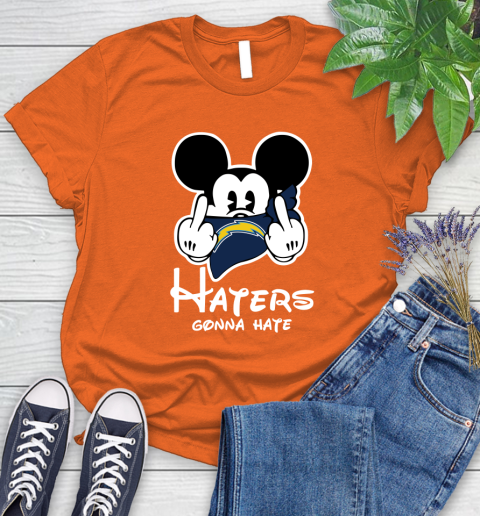 NFL Los Angeles Chargers Haters Gonna Hate Mickey Mouse Disney Football T Shirt Women's T-Shirt 3