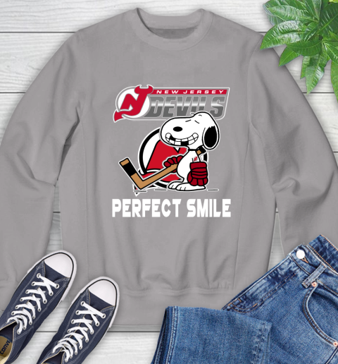 NHL New Jersey Devils Snoopy Perfect Smile The Peanuts Movie Hockey T Shirt Sweatshirt 5