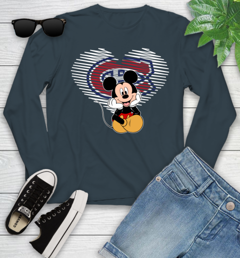 NHL Montreal Canadiens The Heart Mickey Mouse Disney Hockey Youth Long Sleeve 9