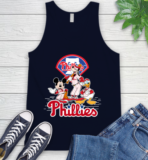 MLB Philadelphia Phillies Mickey Mouse Donald Duck Goofy Baseball T Shirt Tank Top 2