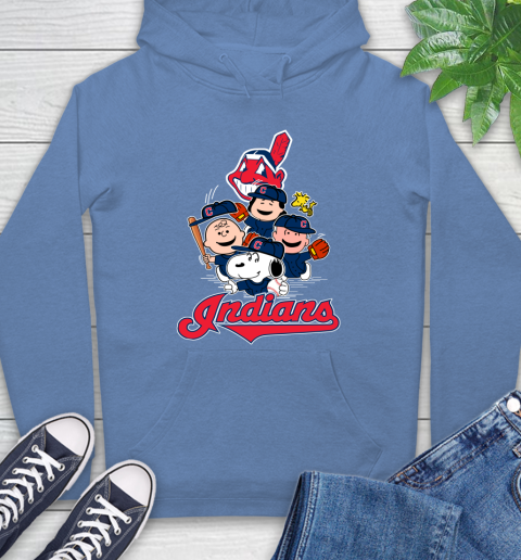 MLB Cleveland Indians Snoopy Charlie Brown Woodstock The Peanuts Movie Baseball T Shirt_000 Hoodie 11