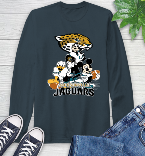 NFL Jacksonville Jaguars Mickey Mouse Donald Duck Goofy Football Shirt Long Sleeve T-Shirt 9