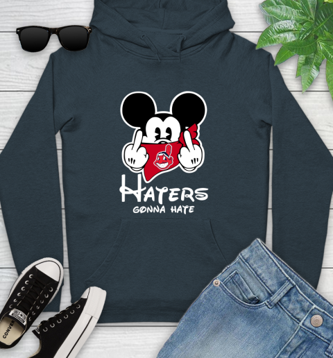 MLB Cleveland Indians Haters Gonna Hate Mickey Mouse Disney Baseball T Shirt_000 Youth Hoodie 10