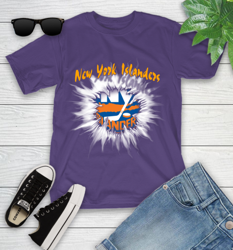 New York Islanders NHL Hockey Adoring Fan Rip Sports Youth T-Shirt 3