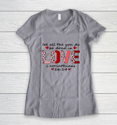 Leopard You Do Be Done In Love Christian Valentine Women's V-Neck T-Shirt 2