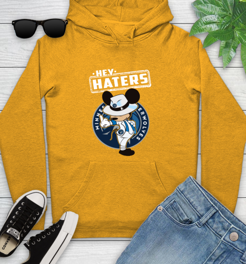 NBA Hey Haters Mickey Basketball Sports Minnesota Timberwolves Youth Hoodie 2