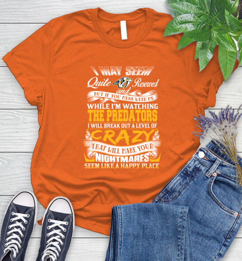 Nashville Predators NHL Hockey Don't Mess With Me While I'm Watching My Team Women's T-Shirt 3