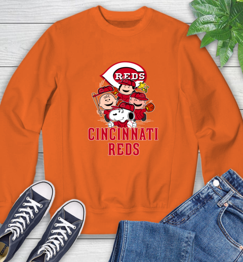 MLB Cincinnati Reds Snoopy Charlie Brown Woodstock The Peanuts Movie Baseball T Shirt_000 Sweatshirt 3
