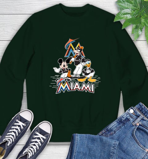 MLB Miami Marlins Mickey Mouse Donald Duck Goofy Baseball T Shirt Sweatshirt 12