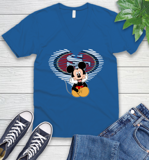 NFL San Francisco 49ers The Heart Mickey Mouse Disney Football T Shirt_000 V-Neck T-Shirt 5