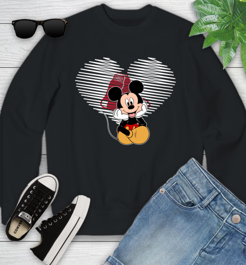 MLB Boston Red Sox The Heart Mickey Mouse Disney Baseball T Shirt_000 Youth Sweatshirt