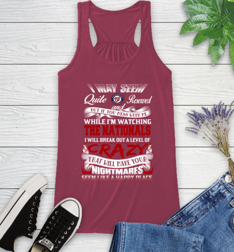 Washington Nationals MLB Baseball Don't Mess With Me While I'm Watching My Team Racerback Tank 7