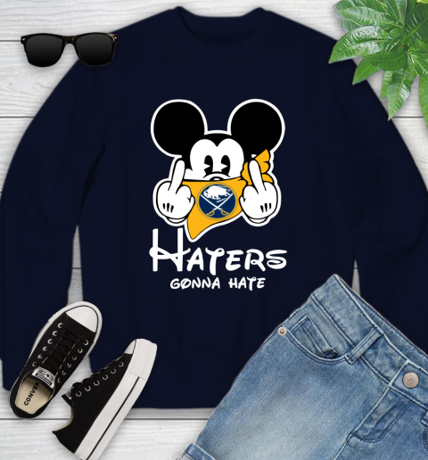 NHL Buffalo Sabres Haters Gonna Hate Mickey Mouse Disney Hockey T Shirt Youth Sweatshirt 2