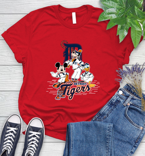 MLB Detroit Tigers Mickey Mouse Donald Duck Goofy Baseball T Shirt Women's T-Shirt 13